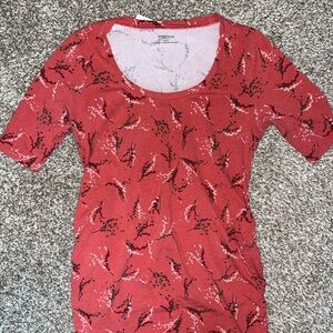 Women's Red Patterned Maternity Top